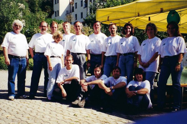 1997, das ganze Käser-Team am 50-Jahre Jubiläum